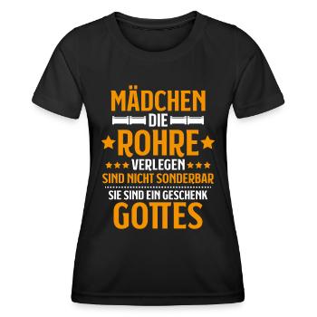 Rohrleitungsbauer Rohrleitungsbau Pipelayer - Frauen Funktions-T-Shirt - Schwarz - Vorne - AI Model Female 172 light (172cm)