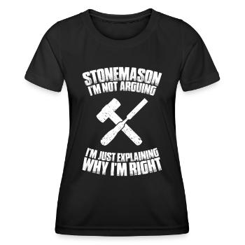 Steinmetz Steinbildhauer Stonemason Stone Mason - Frauen Funktions-T-Shirt - Schwarz - Vorne - AI Model Female 172 light (172cm)