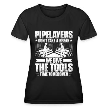 Constructeur de pipelines Construction de pipelines Pipelayer - T-shirt sport Femme - noir - Devant - AI Model Female 172 light (172cm)
