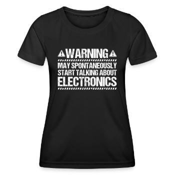 Elektroniker Elektriker Electrician Lineman - Frauen Funktions-T-Shirt - Schwarz - Vorne - AI Model Female 172 light (172cm)