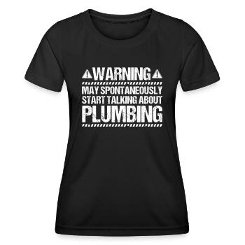 Usine mécanicien plombier plombier chauffage sanitaire - T-shirt sport Femme - noir - Devant - AI Model Female 172 light (172cm)