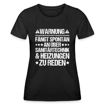 Usine mécanicien plombier plombier chauffage sanitaire - T-shirt sport Femme - noir - Devant - AI Model Female 172 light (172cm)