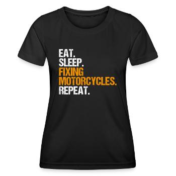 Two-wheel mechatronics engineer Motorcycle Motorcycle Mechanic - Women's Functional T-Shirt - black - Front - AI Model Female 172 light (172cm)