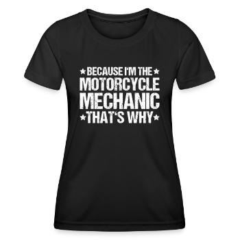 Two-wheel mechatronics engineer Motorcycle Motorcycle Mechanic - Women's Functional T-Shirt - black - Front - AI Model Female 172 light (172cm)