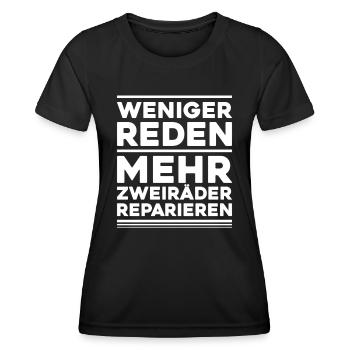 Zweiradmechatroniker Motorrad Motorcycle Mechanic - Frauen Funktions-T-Shirt - Schwarz - Vorne - AI Model Female 172 light (172cm)