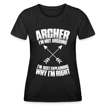Bogenschütze Bogenschießen Bogen Archer Tir à l’arc - T-shirt sport Femme - noir - Devant - AI Model Female 172 light (172cm)
