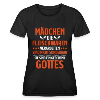 Fleischer Metzger Fleischerei Metzgerei Butcher - Frauen Funktions-T-Shirt - Schwarz - Vorne - AI Model Female 172 light (172cm)