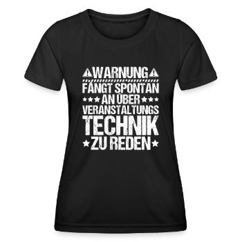 Veranstaltungstechniker Event Technician - Frauen Funktions-T-Shirt - Schwarz - Vorne - AI Model Female 172 light (172cm)