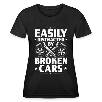 Ingénieur en mécatronique automobile Mécanicien automobile Mécanicien automobile - T-shirt sport Femme - noir - Devant - AI Model Female 172 light (172cm)