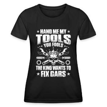 Ingénieur en mécatronique automobile Mécanicien automobile Mécanicien automobile - T-shirt sport Femme - noir - Devant - AI Model Female 172 light (172cm)