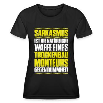 Trockenbaumonteur Trockenbau Drywaller - Frauen Funktions-T-Shirt - Schwarz - Vorne - AI Model Female 172 light (172cm)