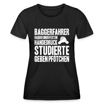 Baggerfahrer Baggerführer Heavy Equipment Operator - Frauen Funktions-T-Shirt - Schwarz - Vorne - AI Model Female 172 light (172cm)