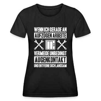 Elevator Fitter Elevator Mechanic Elevator Mechanic - Women's Functional T-Shirt - black - Front - AI Model Female 172 light (172cm)
