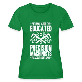 Feinwerkmechaniker Precision Machinist - Frauen Funktions-T-Shirt - Kelly Green - Vorne - AI Model Female 172 dark (172cm)