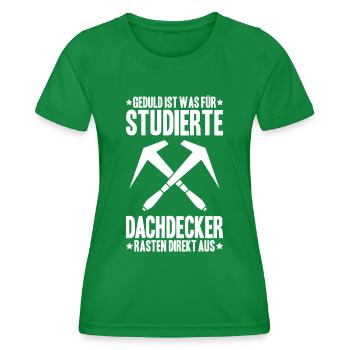 Dachdecker Dachdeckerei Dachdecken Roofer Roofing - Frauen Funktions-T-Shirt - Kelly Green - Vorne - AI Model Female 172 dark (172cm)