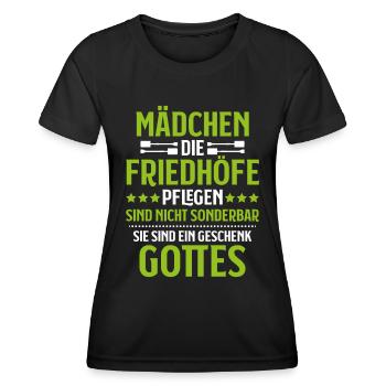 Friedhofsgärtner Friedhof Cemetery Gardener - Frauen Funktions-T-Shirt - Schwarz - Vorne - AI Model Female 172 light (172cm)
