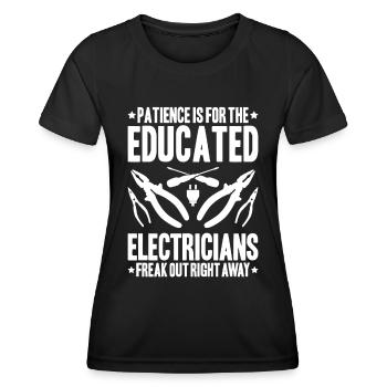 Electronics Electrician Electrician Lineman - Women's Functional T-Shirt - black - Front - AI Model Female 172 light (172cm)