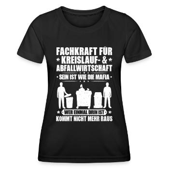 Fachkraft für Kreislauf- und Abfallwirtschaft - Frauen Funktions-T-Shirt - Schwarz - Vorne - AI Model Female 172 light (172cm)