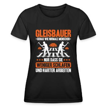 Gleisbauer Schienenarbeiter Gleisbau Track Laborer - Frauen Funktions-T-Shirt - Schwarz - Vorne - AI Model Female 172 light (172cm)
