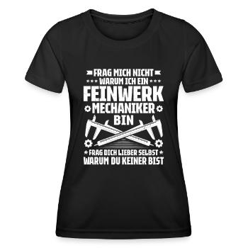 Feinwerkmechaniker Precision Machinist - Frauen Funktions-T-Shirt - Schwarz - Vorne - AI Model Female 172 light (172cm)