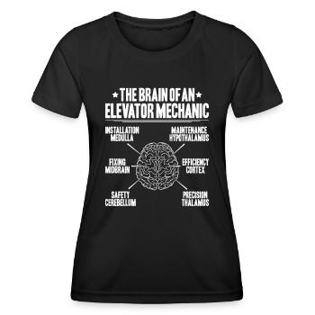 Elevator Fitter Elevator Mechanic Elevator Mechanic - Women's Functional T-Shirt - black - Front - AI Model Female 172 light (172cm)