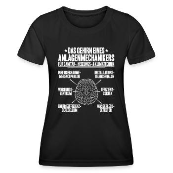 Anlagenmechaniker Klempner Plumber Sanitär Heizung - Frauen Funktions-T-Shirt - Schwarz - Vorne - AI Model Female 172 light (172cm)