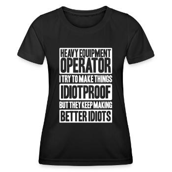 Baggerfahrer Baggerführer Heavy Equipment Operator - Frauen Funktions-T-Shirt - Schwarz - Vorne - AI Model Female 172 light (172cm)