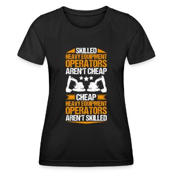 Baggerfahrer Baggerführer Heavy Equipment Operator - Frauen Funktions-T-Shirt - Schwarz - Vorne - AI Model Female 172 light (172cm)