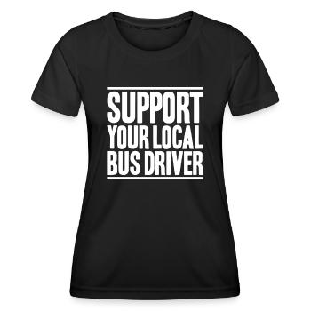 Busfahrer Bus Driver Busman Schulbusfahrer - Frauen Funktions-T-Shirt - Schwarz - Vorne - AI Model Female 172 light (172cm)