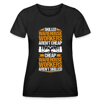 Fachkraft für Lagerlogistik Warehouse Worker Lager - Frauen Funktions-T-Shirt - Schwarz - Vorne - AI Model Female 172 light (172cm)