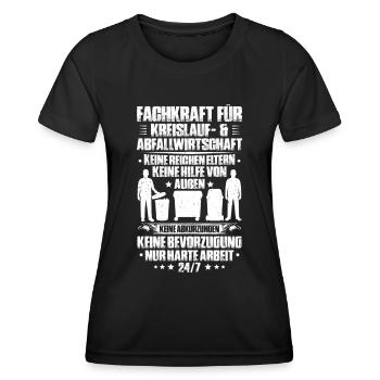 Fachkraft für Kreislauf- und Abfallwirtschaft - Frauen Funktions-T-Shirt - Schwarz - Vorne - AI Model Female 172 light (172cm)