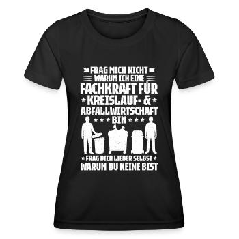 Fachkraft für Kreislauf- und Abfallwirtschaft - Frauen Funktions-T-Shirt - Schwarz - Vorne - AI Model Female 172 light (172cm)