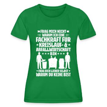 Fachkraft für Kreislauf- und Abfallwirtschaft - Frauen Funktions-T-Shirt - Kelly Green - Vorne - AI Model Female 172 dark (172cm)