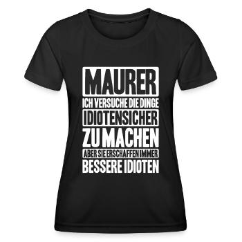 Maurer Maurermeister Mauerwerk Bricklayer Mason - Frauen Funktions-T-Shirt - Schwarz - Vorne - AI Model Female 172 light (172cm)