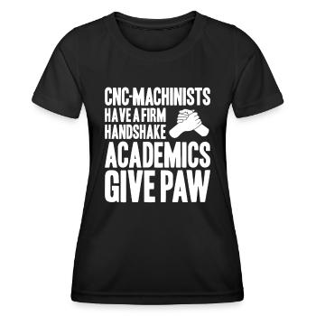 Cutting machine operator Turner Milling cutter CNC machinist - Women's Functional T-Shirt - black - Front - AI Model Female 172 light (172cm)