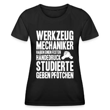 Werkzeugmechaniker Werkzeugmacher Tool & Die Maker - Frauen Funktions-T-Shirt - Schwarz - Vorne - AI Model Female 172 light (172cm)
