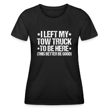 Conducteur de dépanneuse de service - T-shirt sport Femme - noir - Devant - AI Model Female 172 light (172cm)