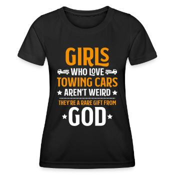 Conducteur de dépanneuse de service - T-shirt sport Femme - noir - Devant - AI Model Female 172 light (172cm)