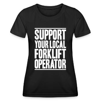 Forklift Driver Forklift Operator - Women's Functional T-Shirt - black - Front - AI Model Female 172 light (172cm)