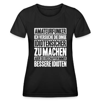 Amateurfunker Amateurfunk Radio Ham Amateur Radio - Frauen Funktions-T-Shirt - Schwarz - Vorne - AI Model Female 172 light (172cm)