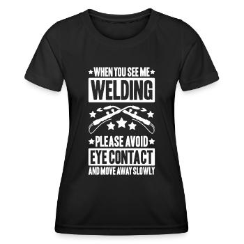 Schweißer Schweißen Schweißerei Welder Welding - Frauen Funktions-T-Shirt - Schwarz - Vorne - AI Model Female 172 light (172cm)