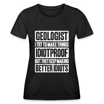 Geologie Geologe Geologist Geology Geologin - Women's Functional T-Shirt - black - Front - AI Model Female 172 light (172cm)