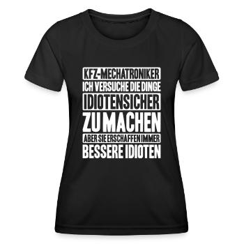 KFZ-Mechatroniker Car Mechanic Auto Mechanic - Frauen Funktions-T-Shirt - Schwarz - Vorne - AI Model Female 172 light (172cm)