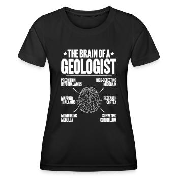 Géologie Géologue Géologue Géologie Géologin - T-shirt sport Femme - noir - Devant - AI Model Female 172 light (172cm)