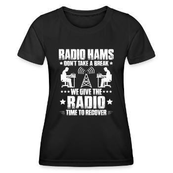 Amateurfunker Amateurfunk Radio Ham Amateur Radio - T-shirt sport Femme - noir - Devant - AI Model Female 172 light (172cm)