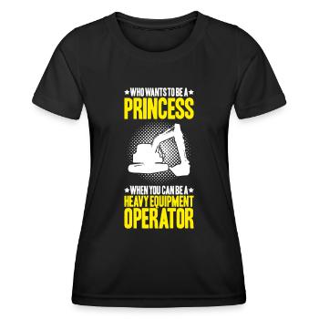 Baggerfahrer Baggerführer Heavy Equipment Operator - Frauen Funktions-T-Shirt - Schwarz - Vorne - AI Model Female 172 light (172cm)