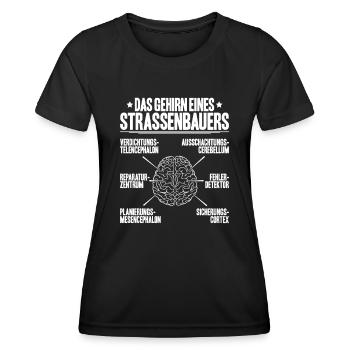 Straßenbauer Asphaltbauer Straßenbau - Frauen Funktions-T-Shirt - Schwarz - Vorne - AI Model Female 172 light (172cm)