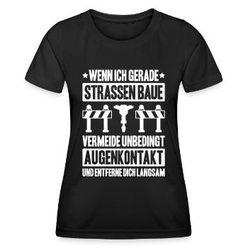 Straßenbauer Asphaltbauer Straßenbau - Frauen Funktions-T-Shirt - Schwarz - Vorne - AI Model Female 172 light (172cm)