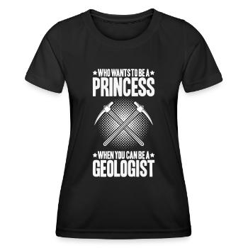 Géologie Géologue Géologue Géologie Géologin - T-shirt sport Femme - noir - Devant - AI Model Female 172 light (172cm)