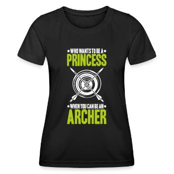 Bogenschütze Bogenschießen Bogen Archer Tir à l’arc - T-shirt sport Femme - noir - Devant - AI Model Female 172 light (172cm)